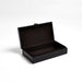 Global Views Marbled Leather D Ring Box - Black