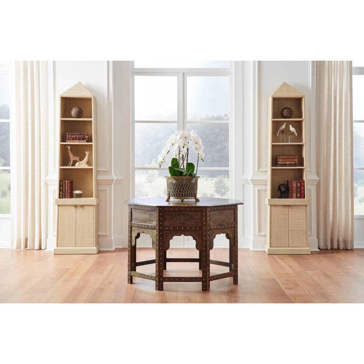 Chelsea House Grass Cloth Bookcase