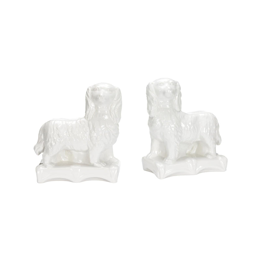 Chelsea House Staffordshire White Spaniel - Set of 2