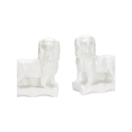 Chelsea House Staffordshire White Spaniel - Set of 2