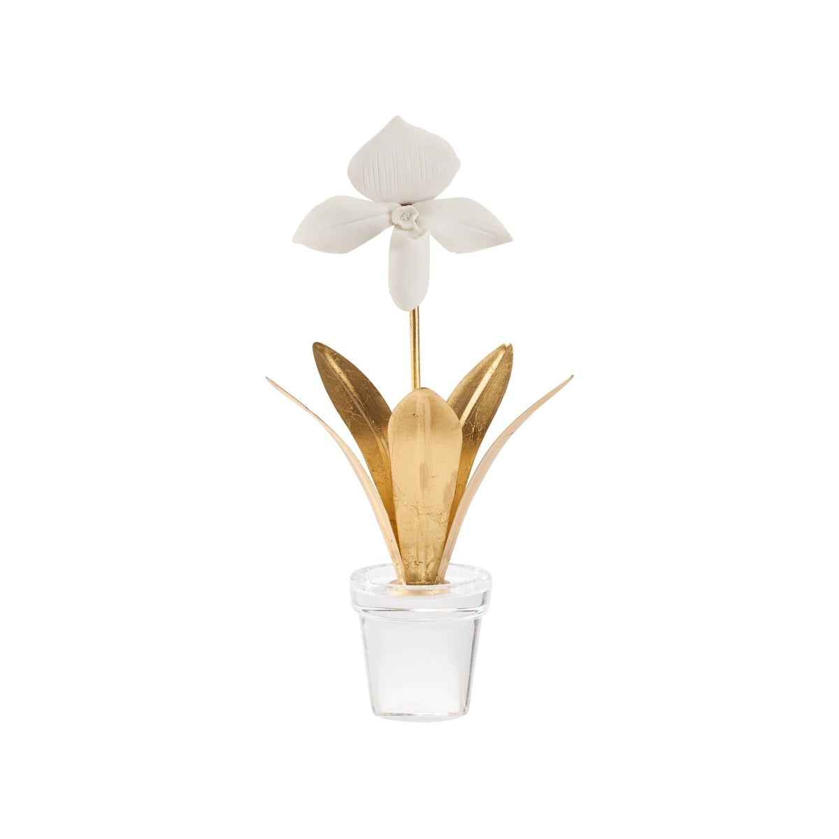 Chelsea House Lady Slipper Orchid Porcelain Flower