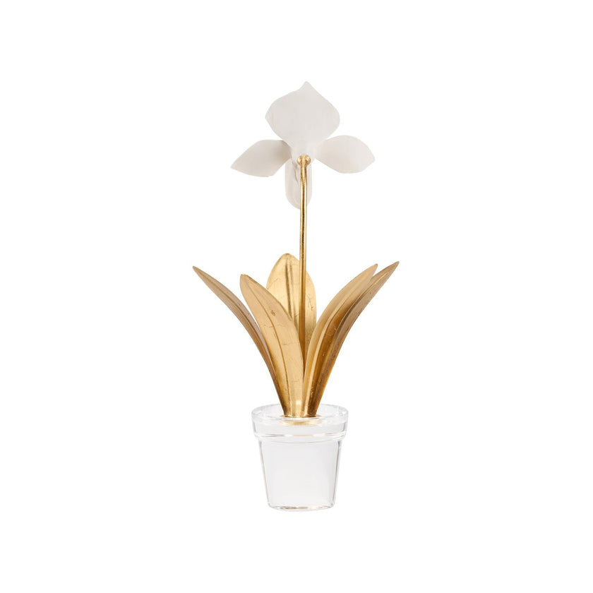 Chelsea House Lady Slipper Orchid Porcelain Flower