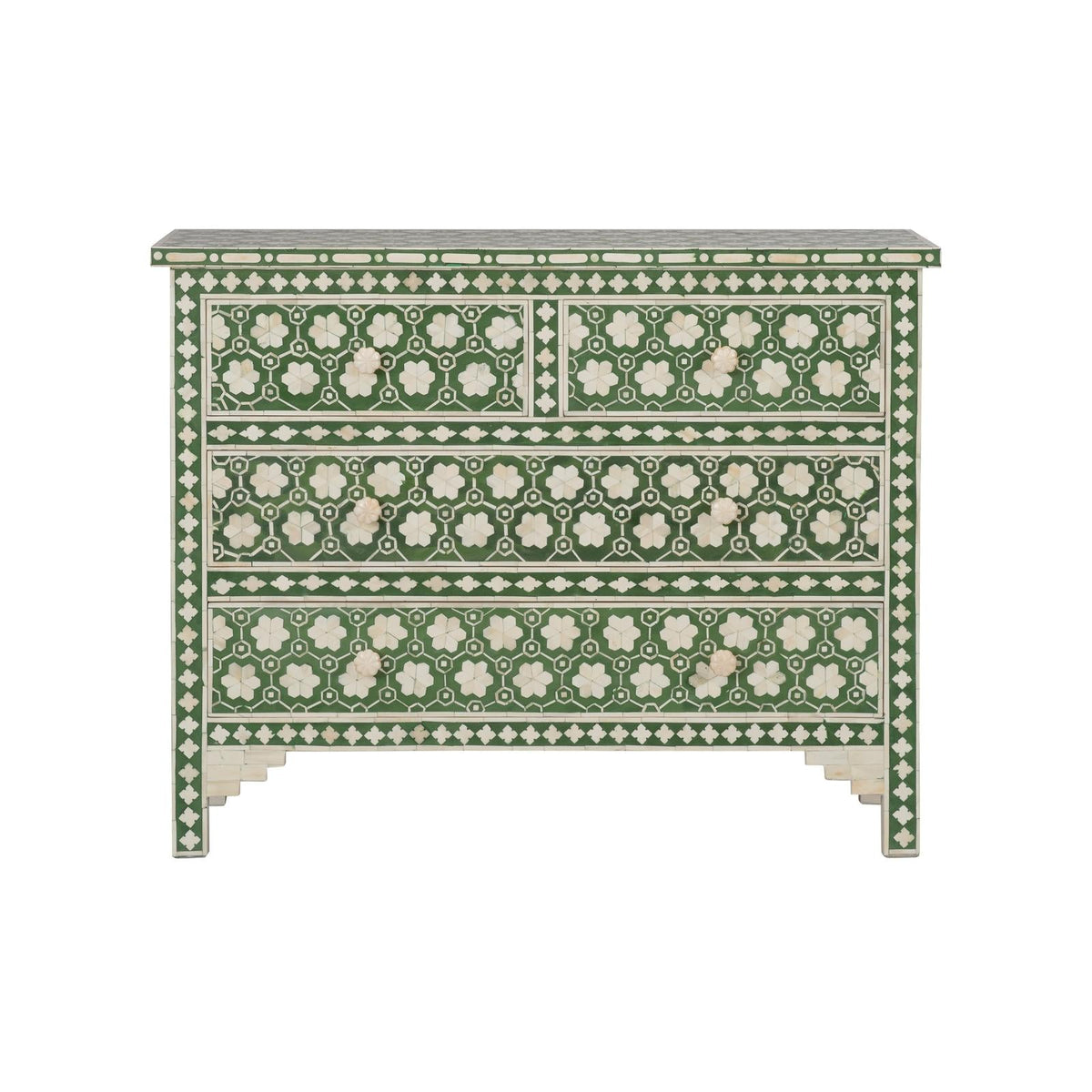 Chelsea House Clark Green White Inlaid Chest
