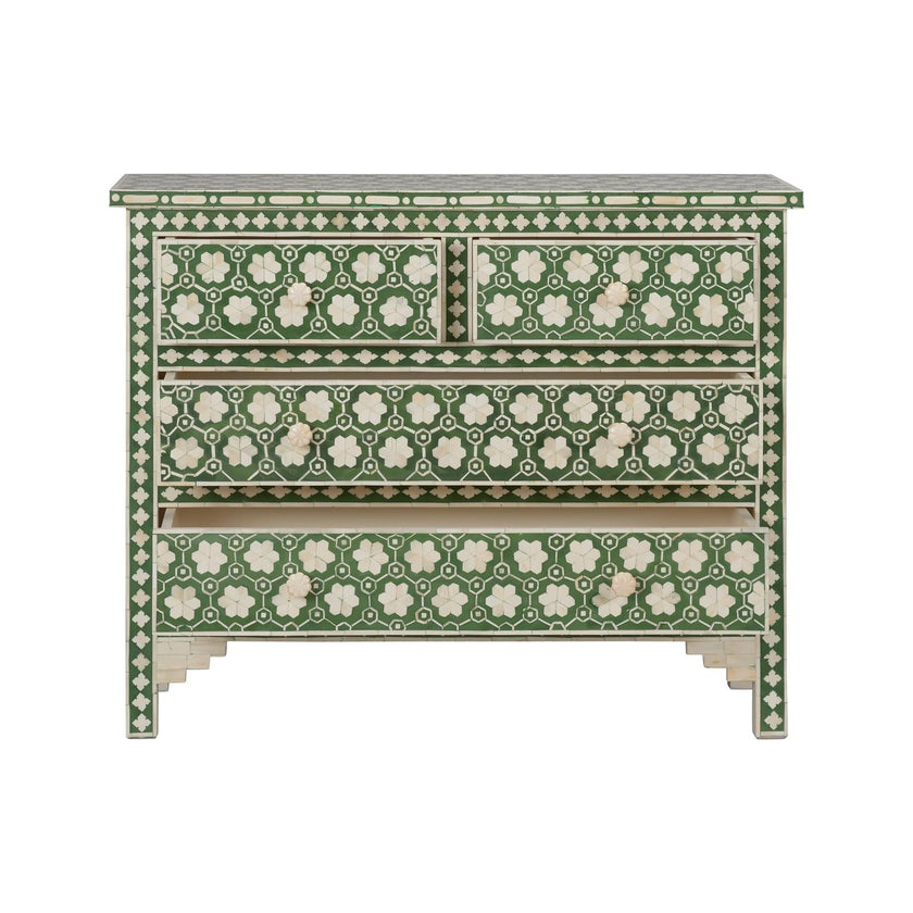 Chelsea House Clark Green White Inlaid Chest