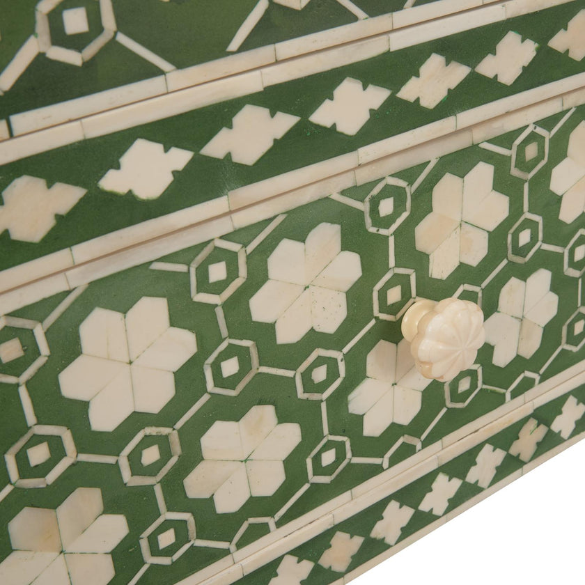 Chelsea House Clark Green White Inlaid Chest