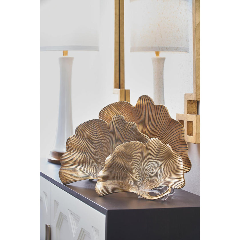 Chelsea House Gold Lotus Leaf Trays - Set of 3