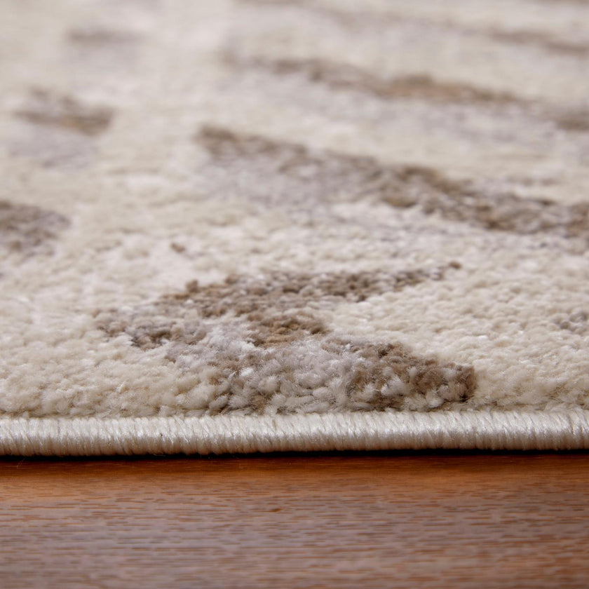 Feizy Vancouver 39NQF Modern Geometric Rug in Ivory/Tan/Brown