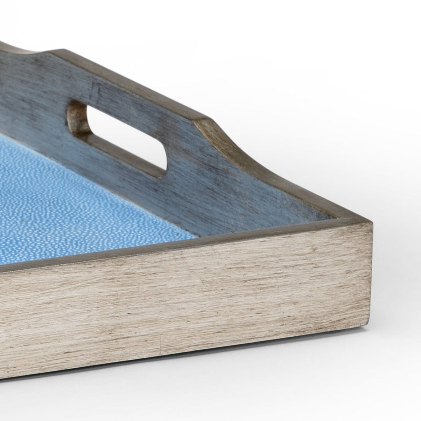 Chelsea House Large Blue Shagreen Tray