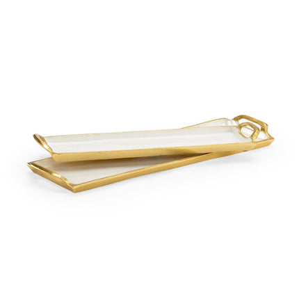 Chelsea House White Enamel Trays - Set of 2