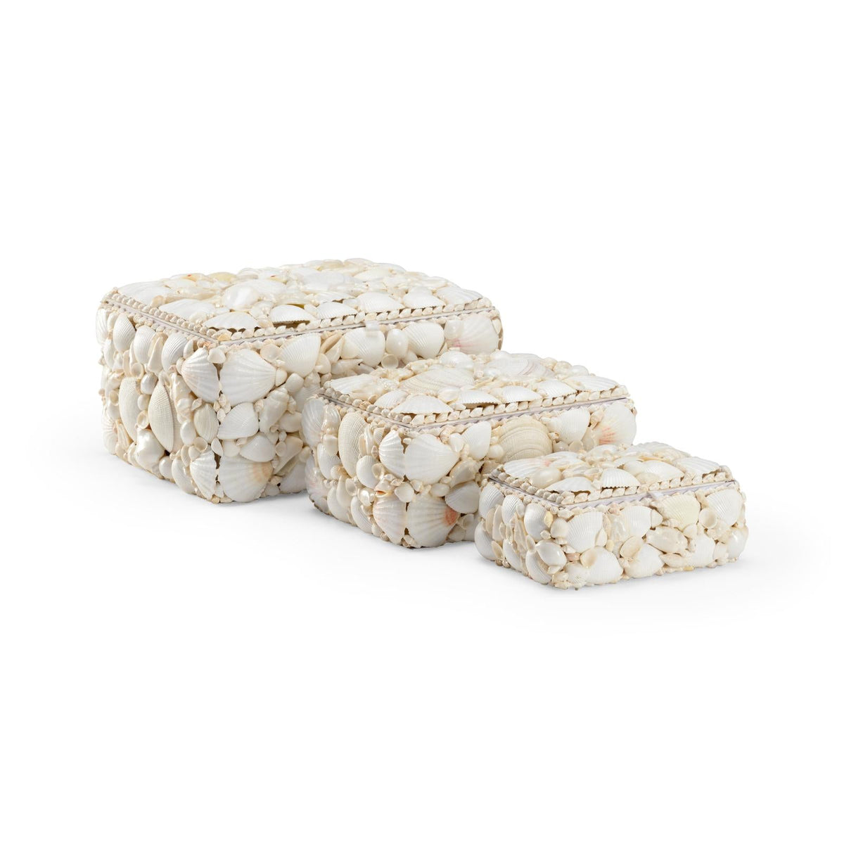 Chelsea House White Shell Boxes - Set of 3