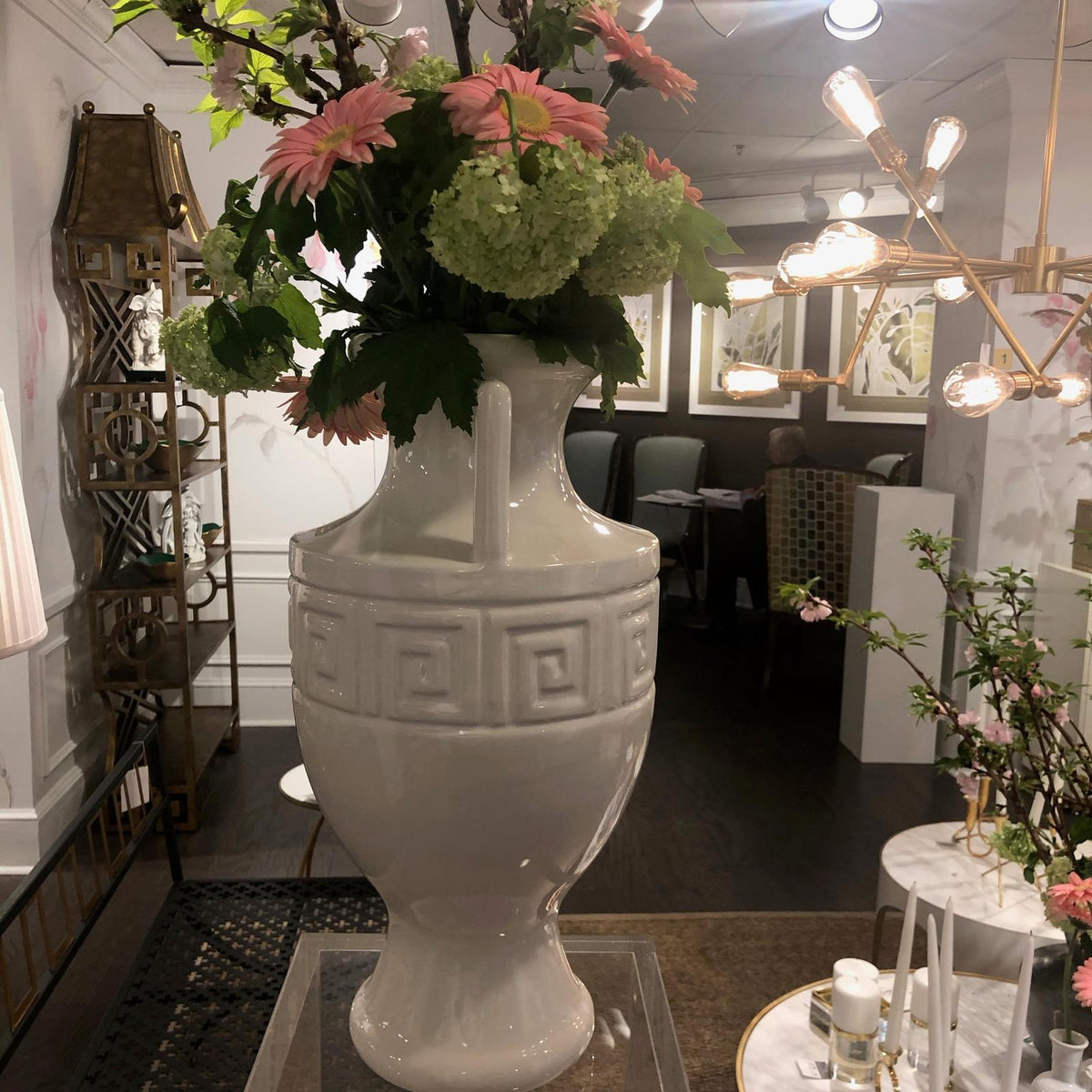 Chelsea House Grecian White Ceramic Urn I