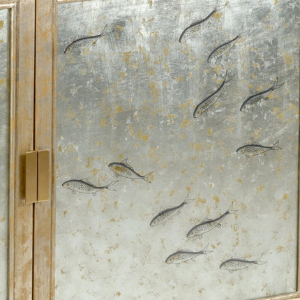 Chelsea House Chinoiserie Fish Painted Cabinet