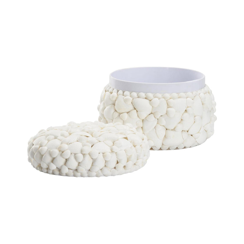 Chelsea House Round White Shell Box