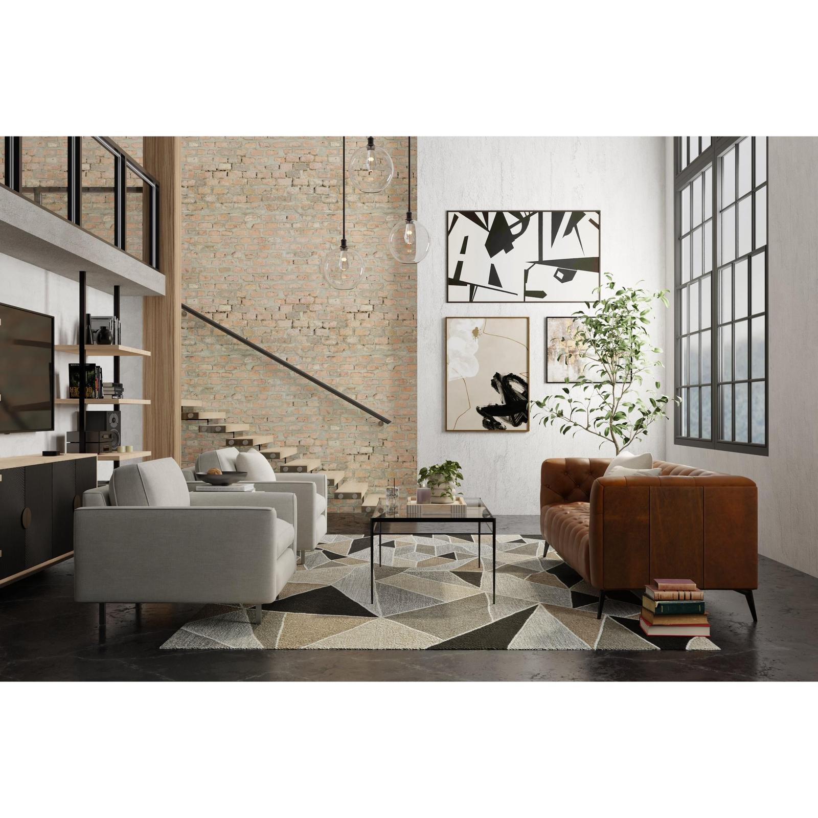 Feizy Kimball 8A33F Transitional Abstract Rug in Gray/Black/Brown