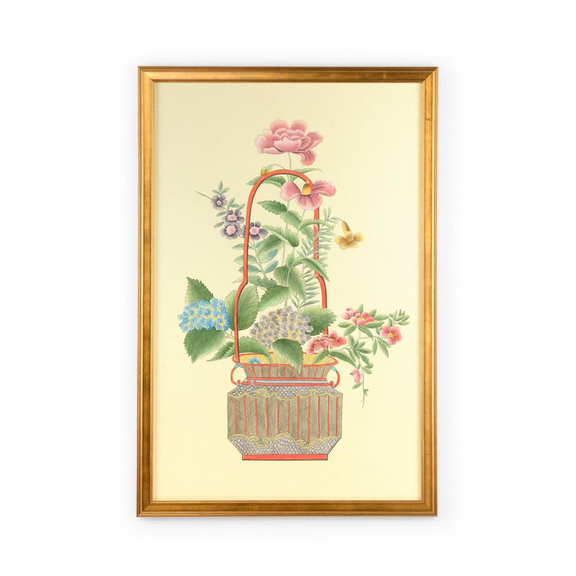 Chelsea House Chinoiserie Basket Panel