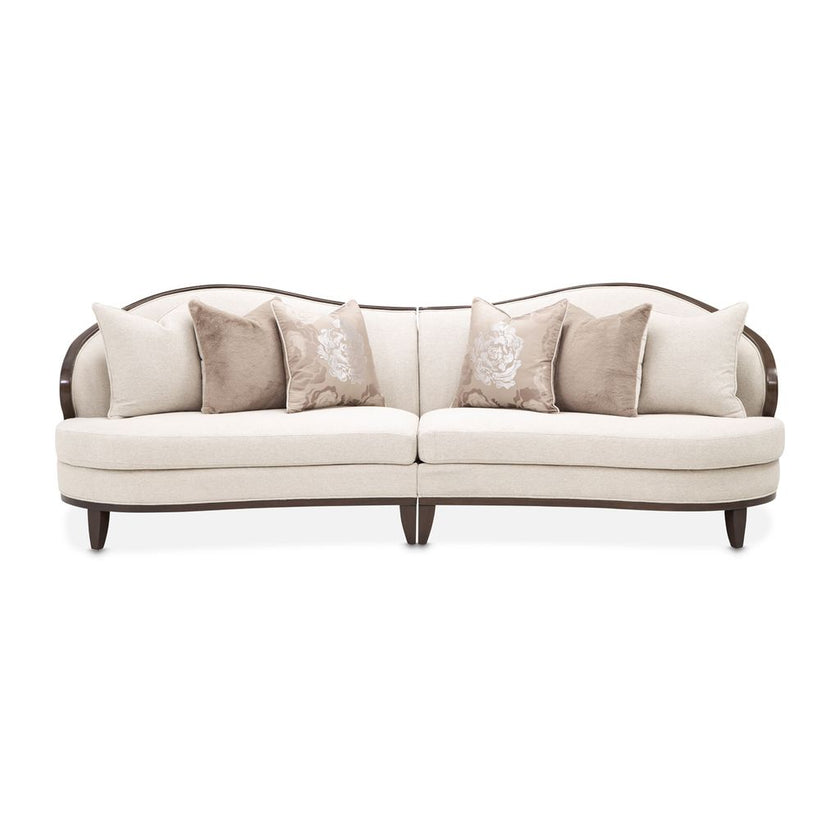Michael Amini Camellia Field 3-Piece Chenille Sofa - Linen/Warm Pecan