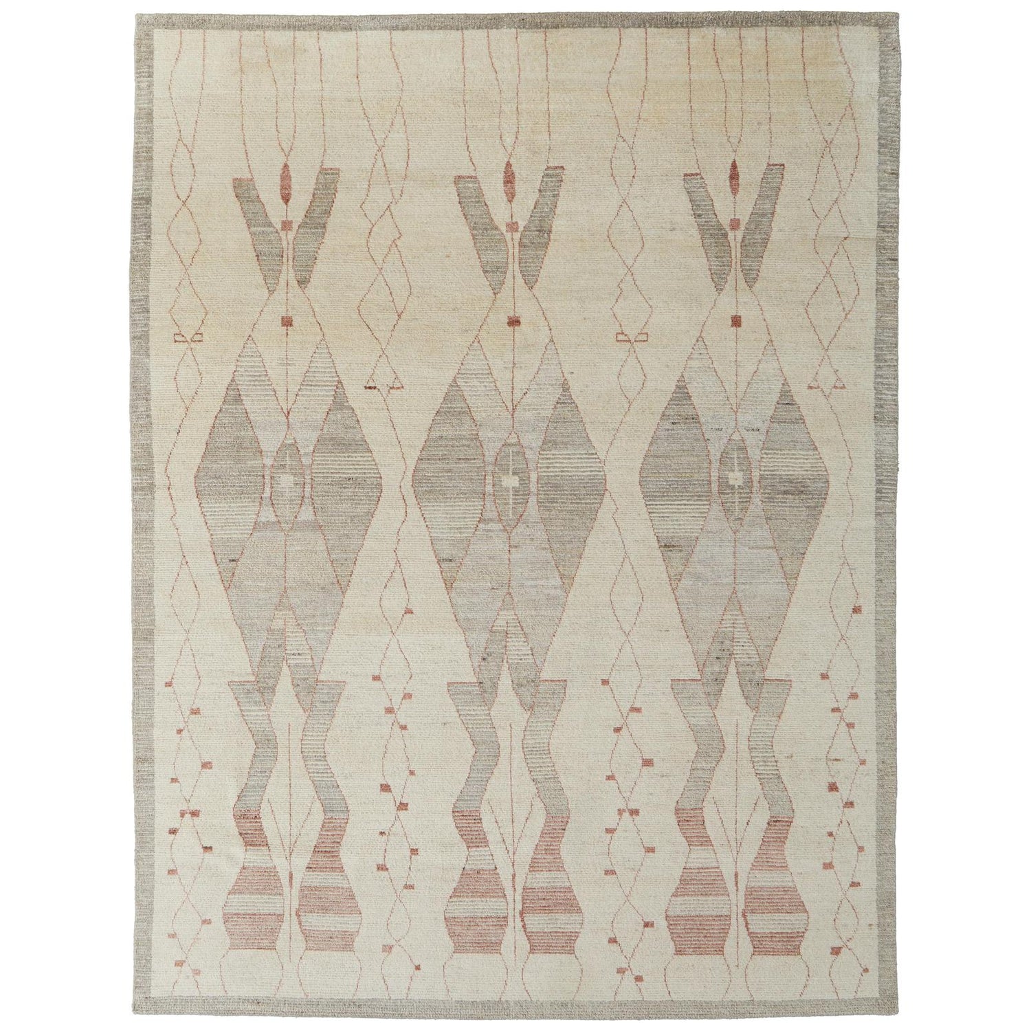 Feizy Kasbah 69G3F Transitional Diamond Rug in Tan/Gray/Red