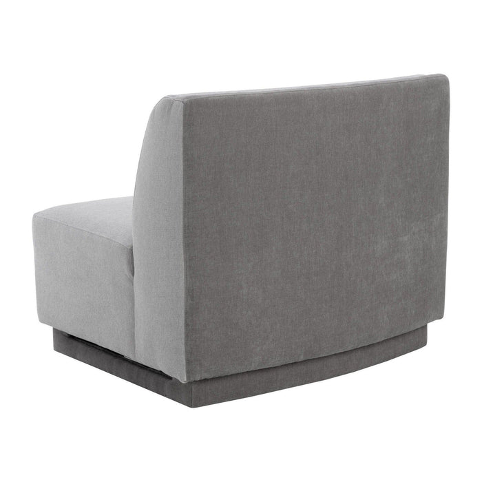 Sunpan Jaclyn Modular - Armless Chair - Egypt Light Grey / Danny Medium Grey