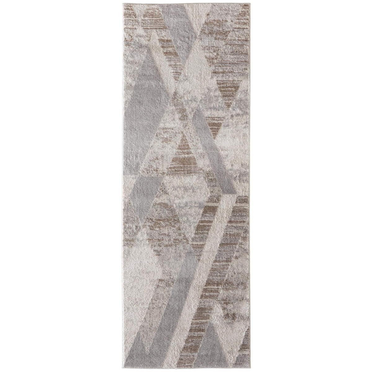 Feizy Vancouver 39NRF Modern Geometric Rug in Tan/Brown/Ivory