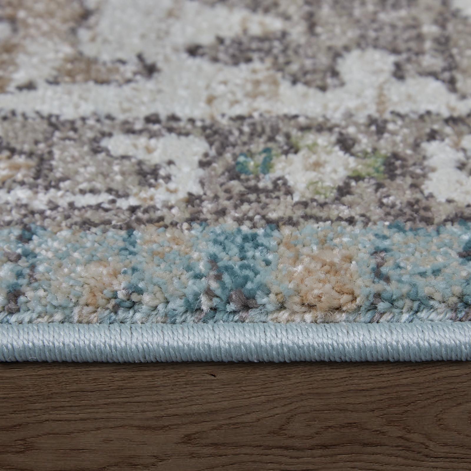 Feizy Dartmouth 39QNF Transitional Floral & Botanical Rug in Blue/Ivory/Brown