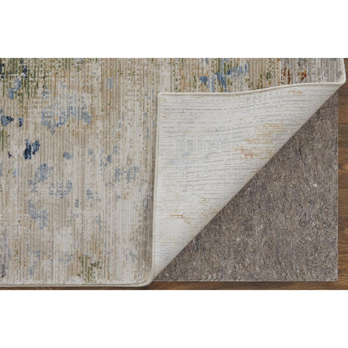 Feizy Sonora 39NUF Modern Abstract Rug in Ivory/Blue/Red
