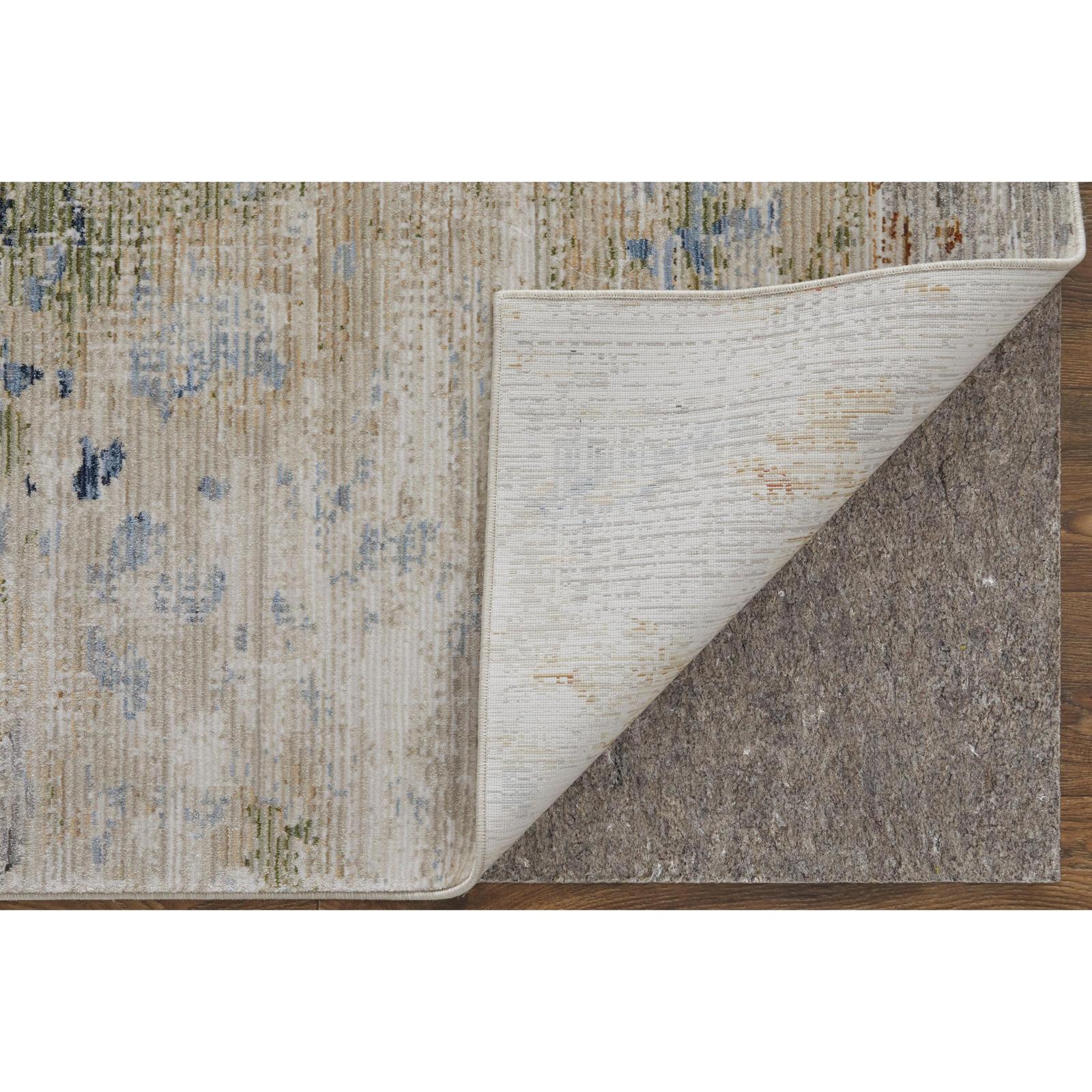 Feizy Sonora 39NUF Modern Abstract Rug in Ivory/Blue/Red