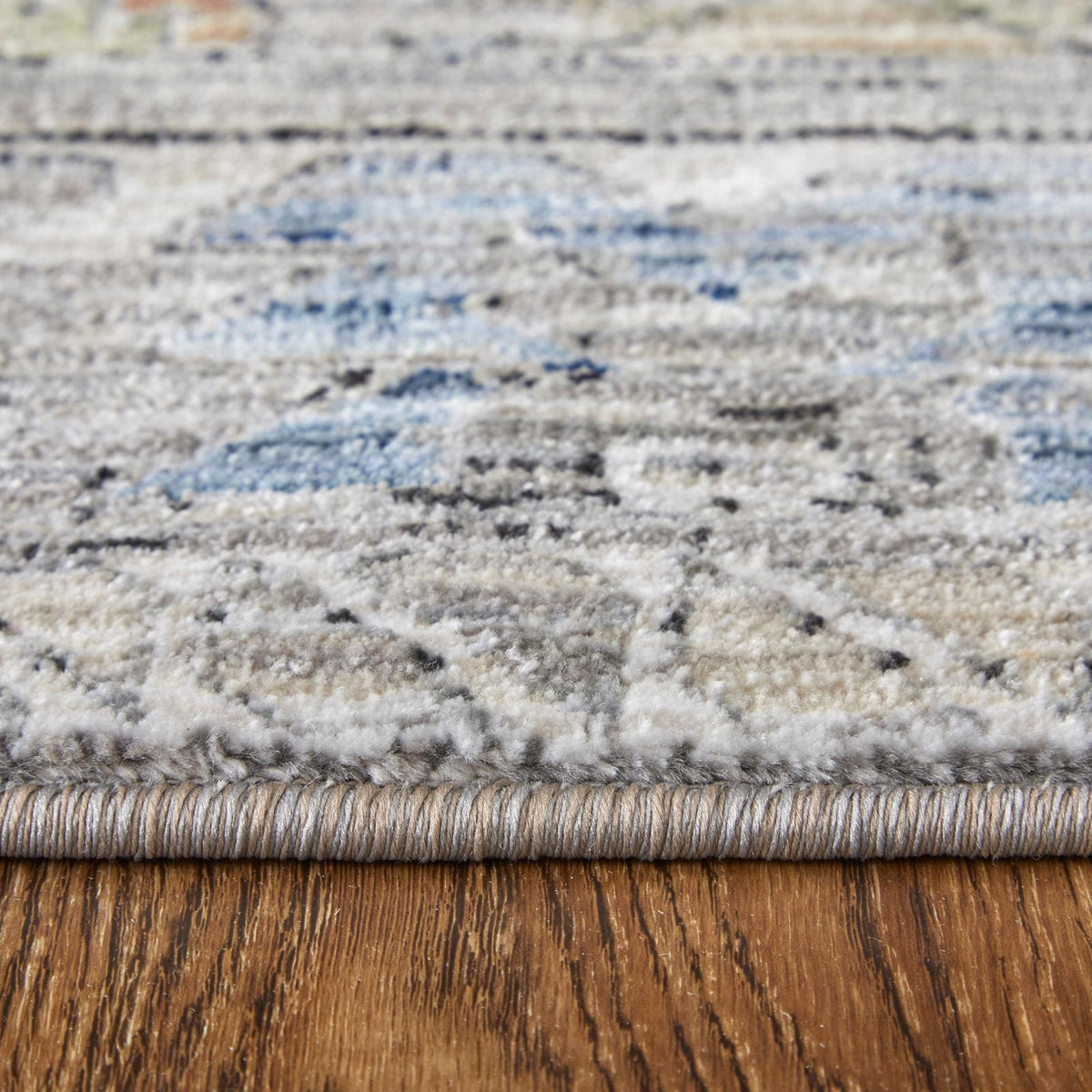 Feizy Melrose 39P0F Transitional Distressed Rug in Gray/Red/Blue