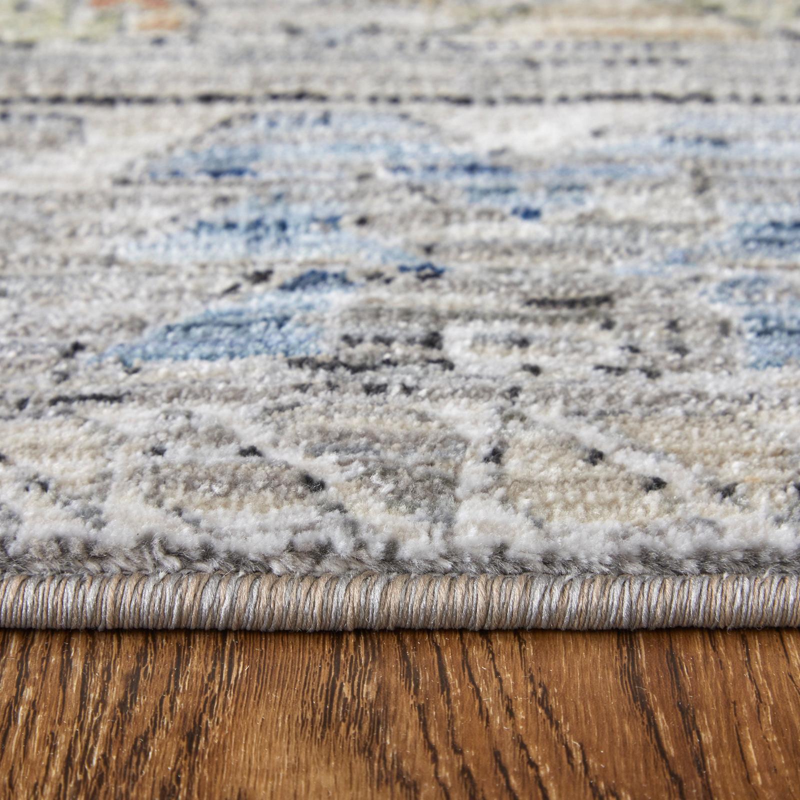 Feizy Melrose 39P0F Transitional Distressed Rug in Gray/Red/Blue