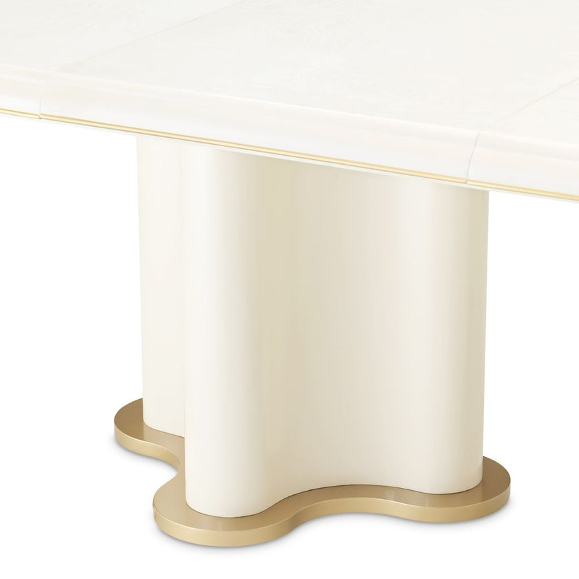 Michael Amini La Terrazza Double Pedestal Dining Table - Creamy Pearl