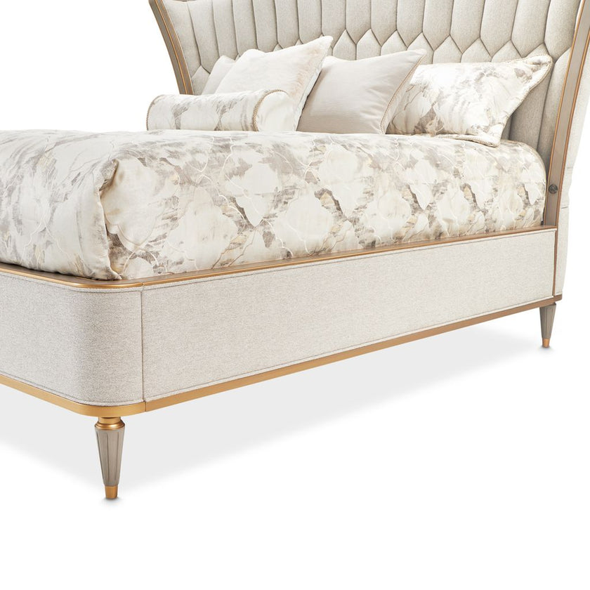 Michael Amini St. Charles Upholstered Bed - Dove Gray