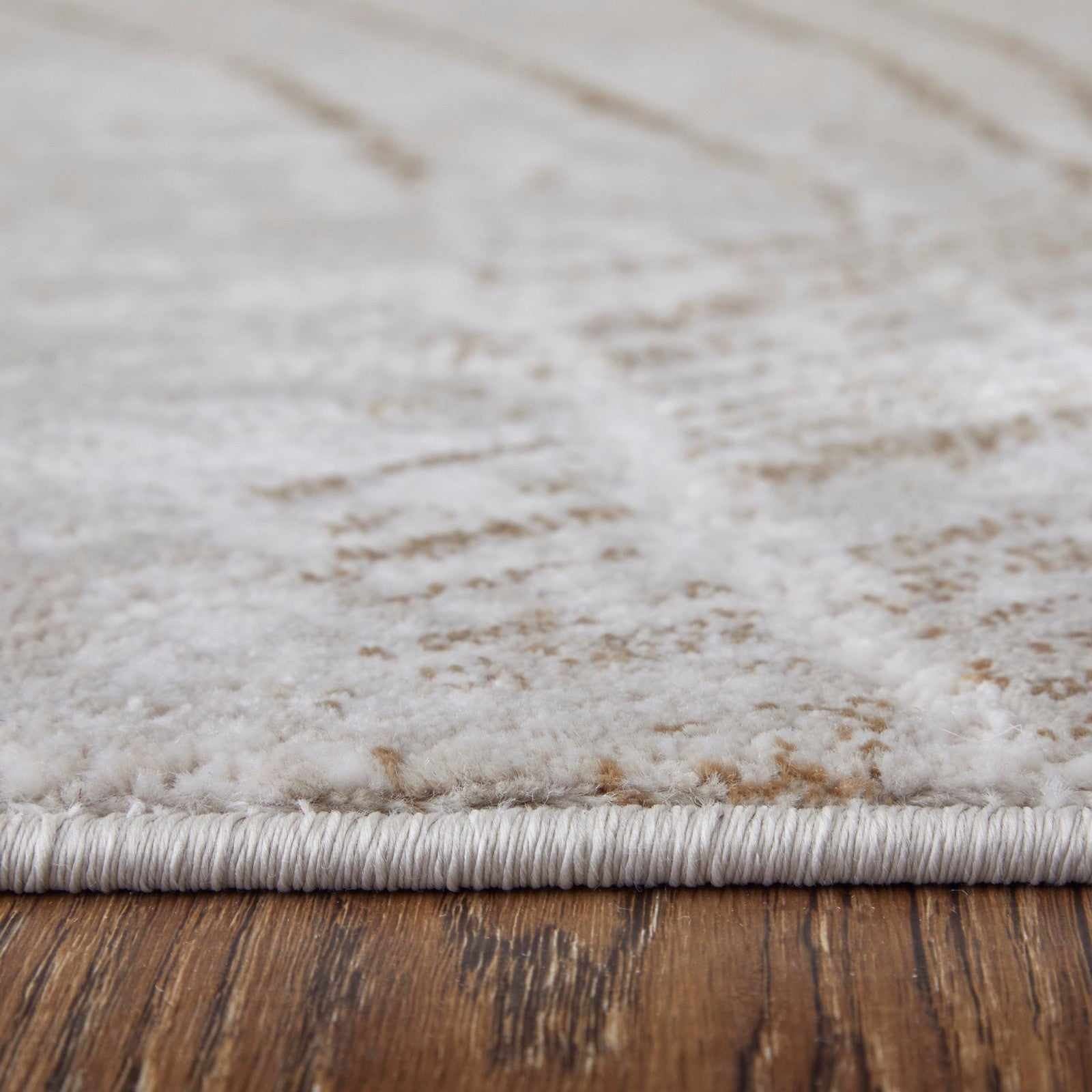 Feizy Waldor 39NBF Modern Abstract in Taupe/Brown/Silver