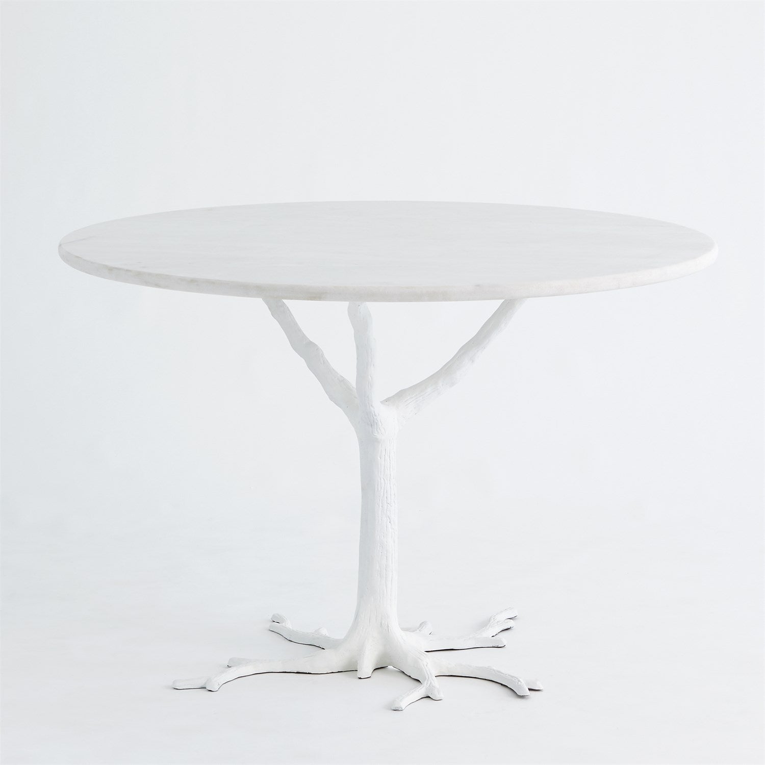 Global Views White Faux Bois Dining Table