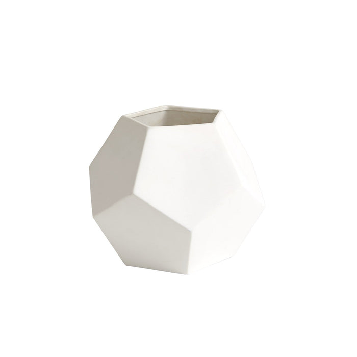 Global Views Faceted Vase - Matte White