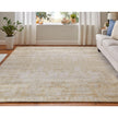 Feizy Eastfield 69FPF Modern Abstract Rug in Yellow/Ivory/Gold