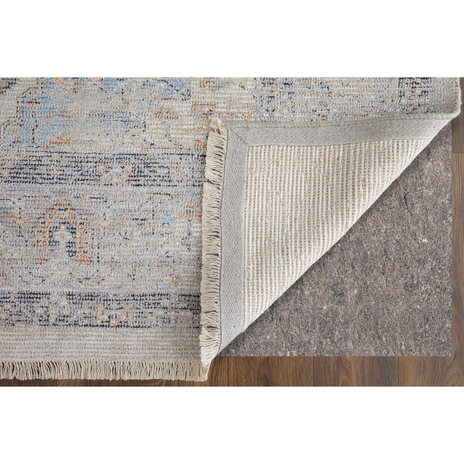 Feizy Caldwell 8980F Transitional Medallion Rug in Ivory/Blue/Orange