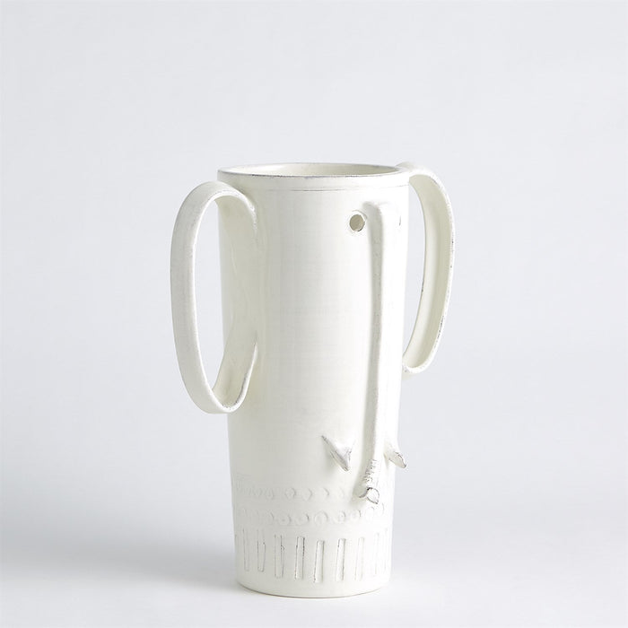 Global Views Elephant Vase - Antique White