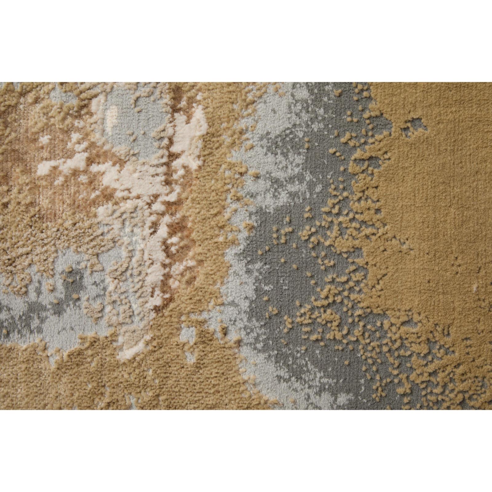 Feizy Aura 3737F Modern Watercolor Rug in Gray/Ivory/Gold
