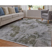 Feizy Cadiz 39N5F Modern Ikat Rug in Gray/Green/Silver