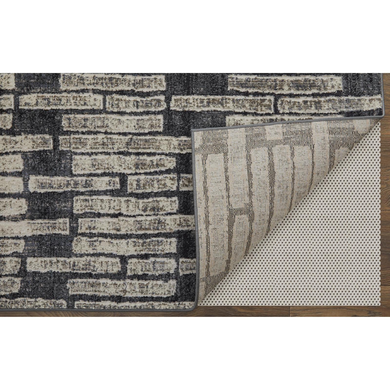 Feizy Kano 39LKF Transitional Geometric Rug in Gray/Black/Ivory