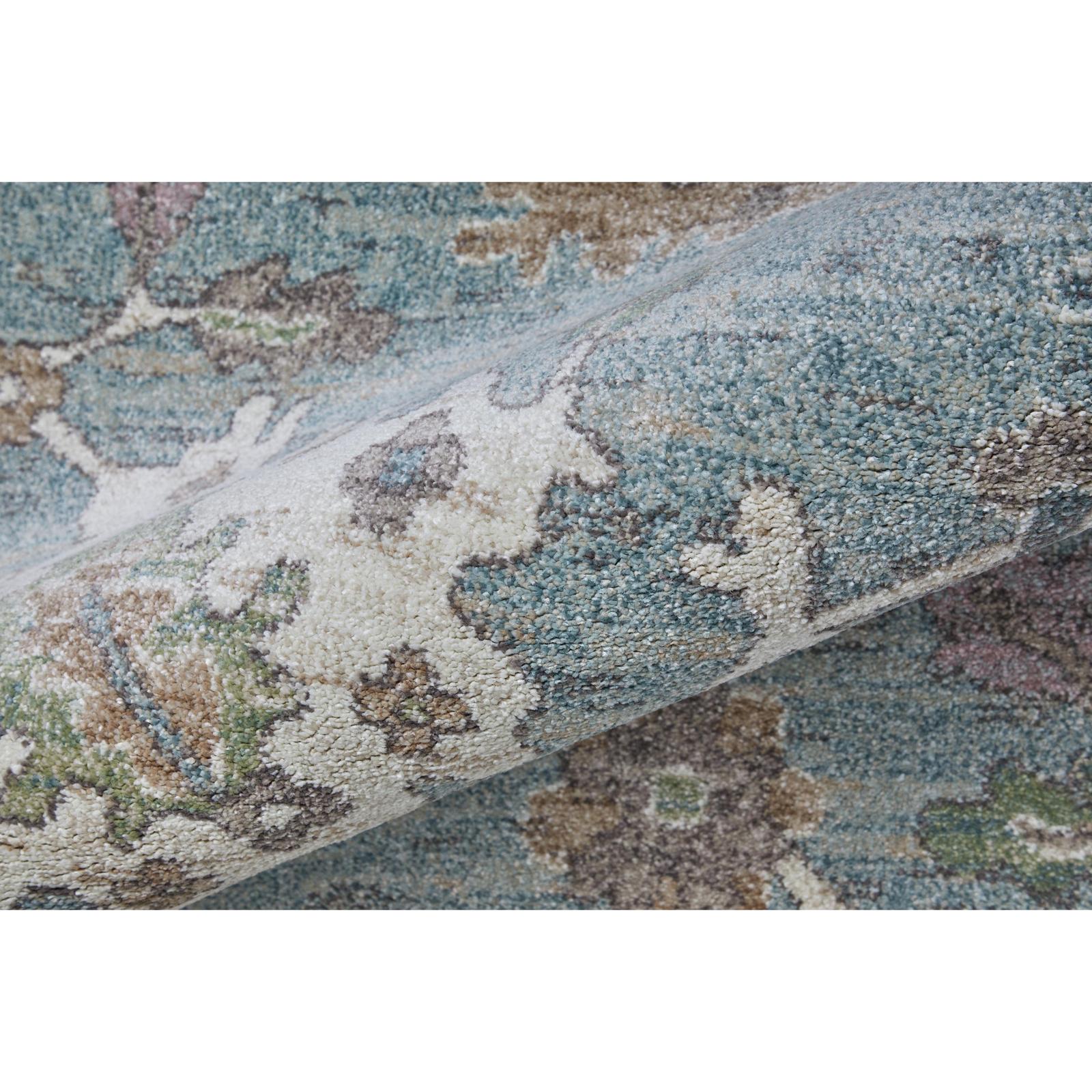 Feizy Dartmouth 39QNF Transitional Floral & Botanical Rug in Blue/Ivory/Brown