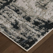 Feizy Micah 3339F Modern Abstract Rug in Black/White/Gray