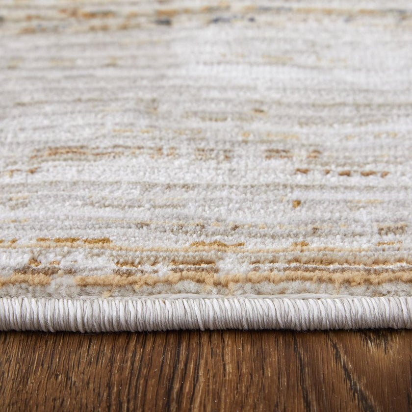 Feizy Deja 39PKF Modern Distressed Rug in Ivory/Brown/Tan