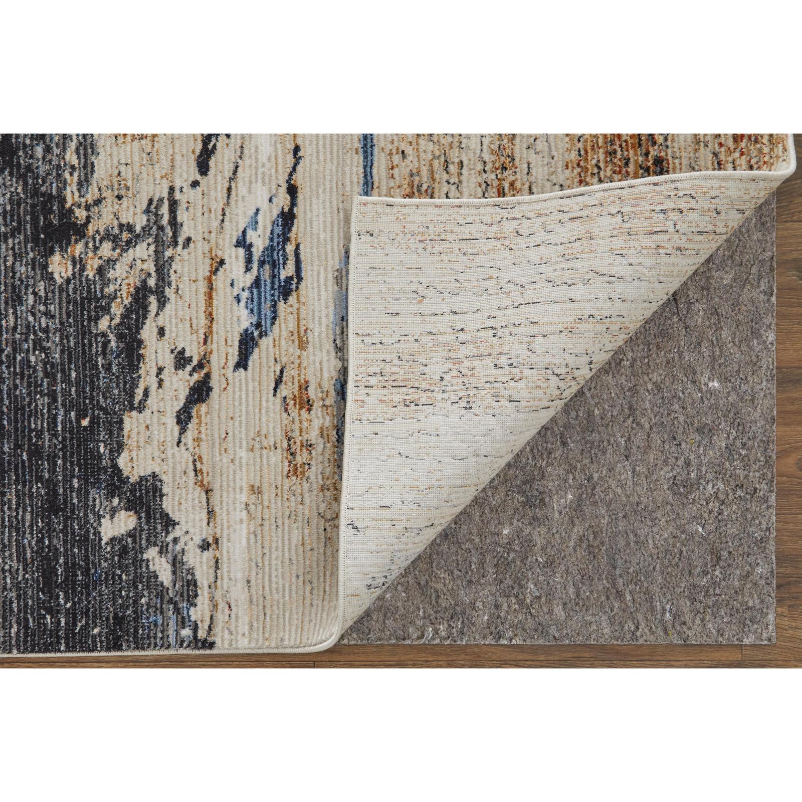 Feizy Sonora 39NWF Modern Abstract Rug in Tan/Blue/Gray