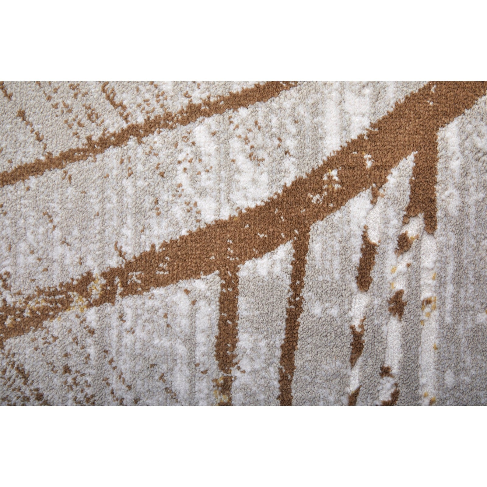 Feizy Waldor 39NBF Modern Abstract in Taupe/Brown/Silver