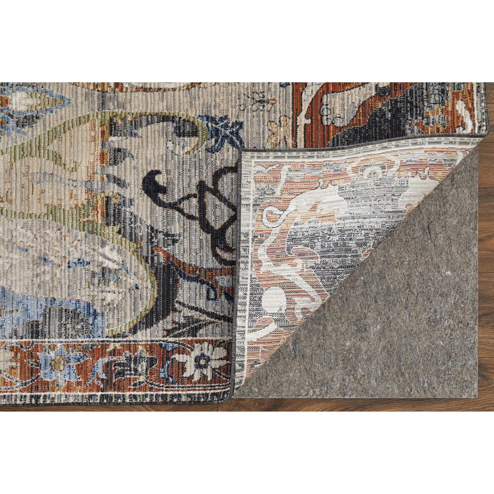 Feizy Melrose 39P2F Transitional Ikat Rug in Ivory/Red/Gray