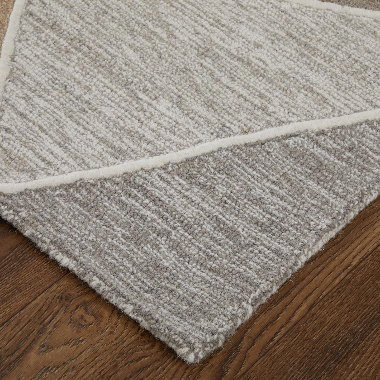Feizy Kimball 8A33F Transitional Abstract Rug in Gray/Black/Brown