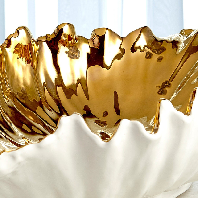 Global Views White Organic Wave Oval Bowl