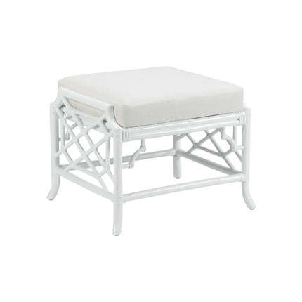 Wildwood Wild Palm White Ottoman