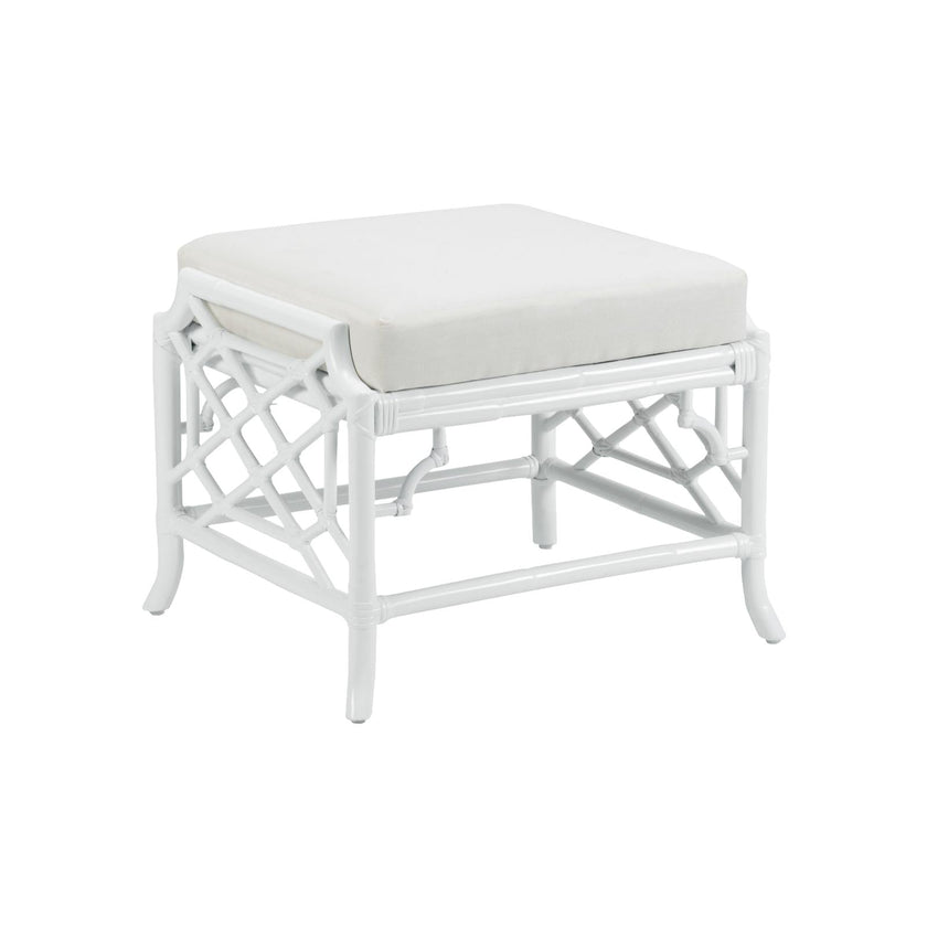 Wildwood Wild Palm White Ottoman