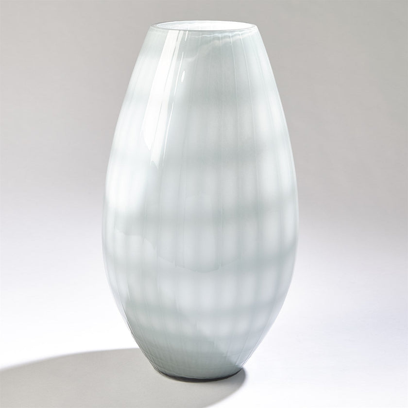 Global Views Cased Glass Grid Vase - Blue
